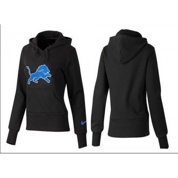 Women's Detroit Lions Logo Pullover Hoodie Black Jersey