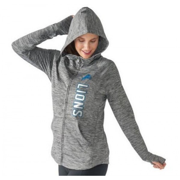 Women's NFL Detroit Lions G-III 4Her by Carl Banks Recovery Full-Zip Hoodie Heathered Gray Jersey