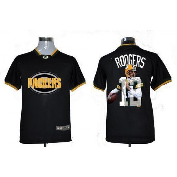 Nike Packers #12 Aaron Rodgers Black Men's NFL Game All Star Fashion Jersey