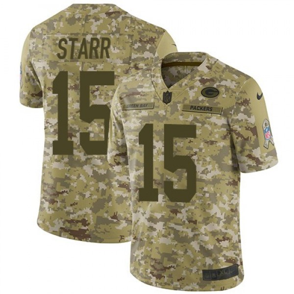 Nike Packers #15 Bart Starr Camo Men's Stitched NFL Limited 2018 Salute To Service Jersey