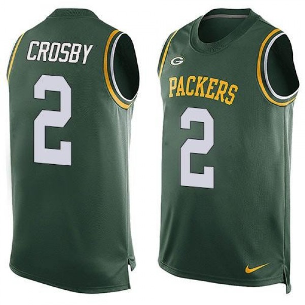 Nike Packers #2 Mason Crosby Green Team Color Men's Stitched NFL Limited Tank Top Jersey