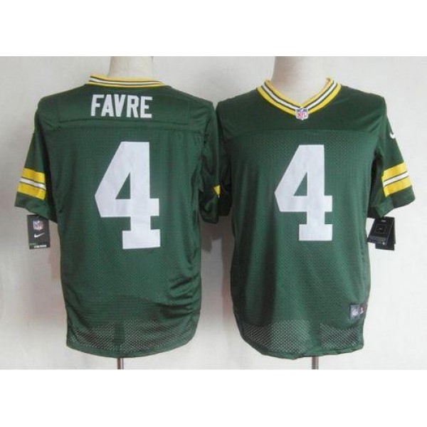Nike Packers #4 Brett Favre Green Team Color Men's Stitched NFL Elite Jersey