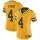 Women's Packers #4 Brett Favre Yellow Stitched NFL Limited Rush Jersey