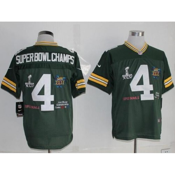 Nike Packers #4 Superbowlchamps Green Team Color Men's Stitched NFL Limited Jersey