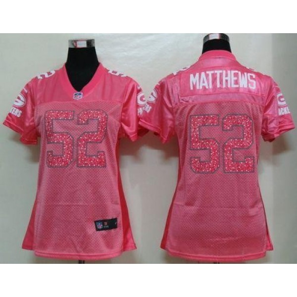 Women's Packers #52 Clay Matthews Pink Sweetheart NFL Game Jersey