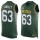 Nike Packers #63 Corey Linsley Green Team Color Men's Stitched NFL Limited Tank Top Jersey
