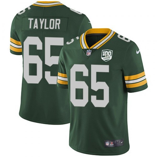 Nike Packers #65 Lane Taylor Green Team Color Men's 100th Season Stitched NFL Vapor Untouchable Limited Jersey