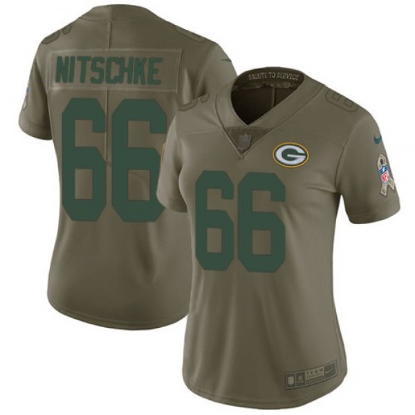 Women's Packers #66 Ray Nitschke Olive Stitched NFL Limited 2017 Salute to Service Jersey