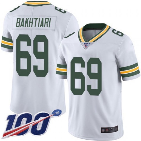 Nike Packers #69 David Bakhtiari White Men's Stitched NFL 100th Season Vapor Limited Jersey