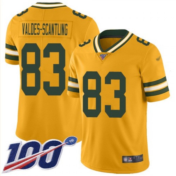 Nike Packers #83 Marquez Valdes-Scantling Gold Men's Stitched NFL Limited Inverted Legend 100th Season Jersey
