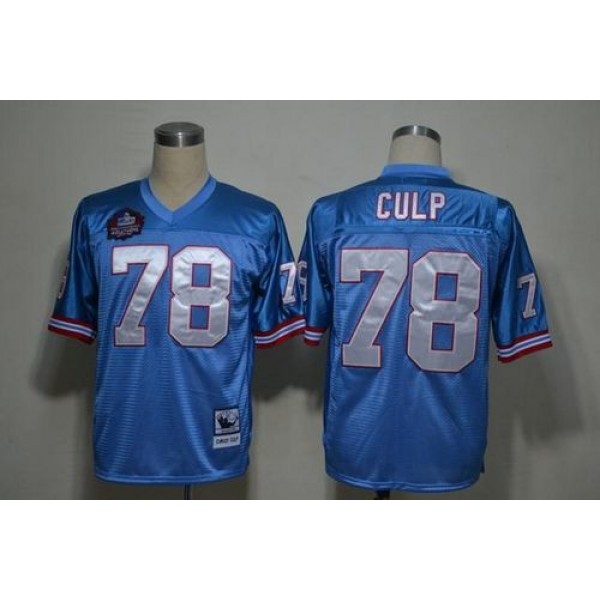 Mitchell And Ness Oilers #78 Curley Culp Baby Blue Stitched Throwback NFL Jersey