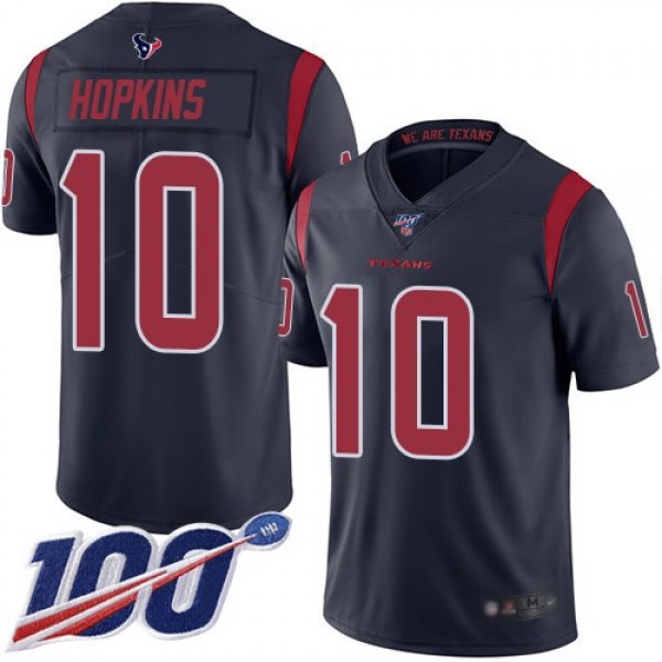 Nike Texans #10 DeAndre Hopkins Navy Blue Men's Stitched NFL Limited Rush 100th Season Jersey