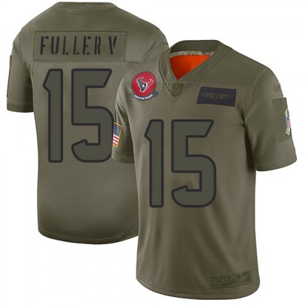Nike Texans #15 Will Fuller V Camo Men's Stitched NFL Limited 2019 Salute To Service Jersey