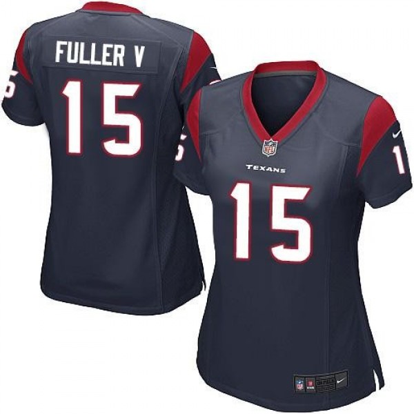 Women's Texans #15 Will Fuller V Navy Blue Team Color Stitched NFL Elite Jersey