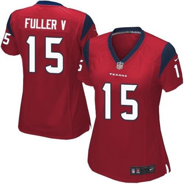 Women's Texans #15 Will Fuller V Red Alternate Stitched NFL Elite Jersey