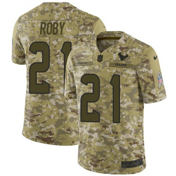Nike Texans #21 Bradley Roby Camo Men's Stitched NFL Limited 2018 Salute To Service Jersey