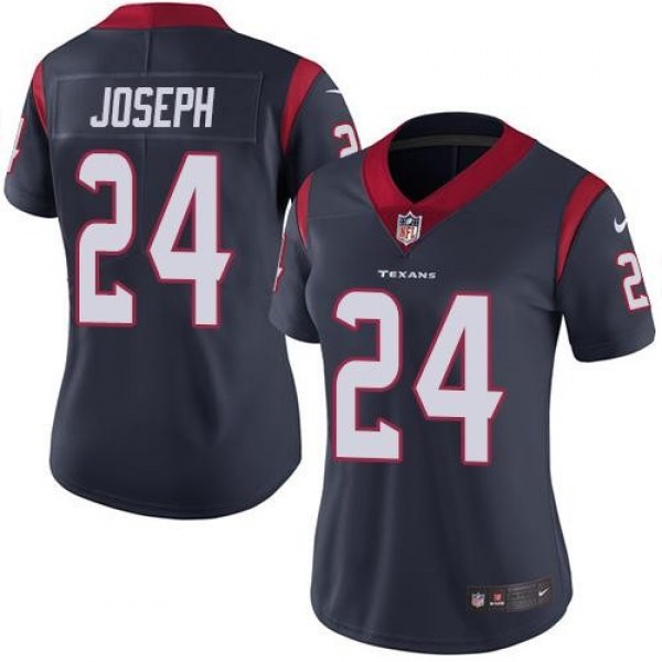 Women's Texans #24 Johnathan Joseph Navy Blue Team Color Stitched NFL Vapor Untouchable Limited Jersey