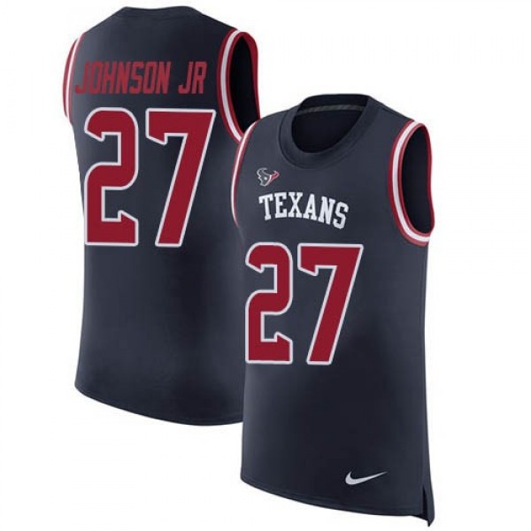 Nike Texans #27 Duke Johnson Jr Navy Blue Team Color Men's Stitched NFL Limited Rush Tank Top Jersey