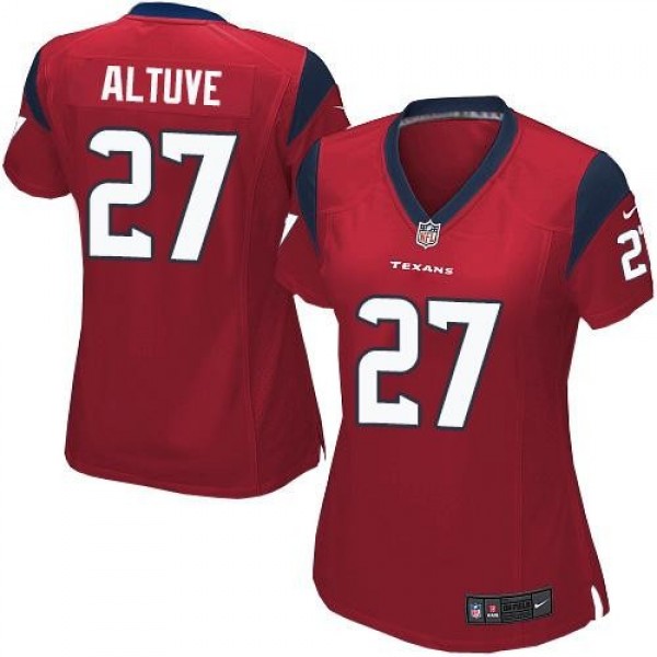 Women's Texans #27 Jose Altuve Red Alternate Stitched NFL Elite Jersey