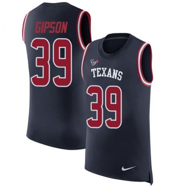 Nike Texans #39 Tashaun Gipson Navy Blue Team Color Men's Stitched NFL Limited Rush Tank Top Jersey
