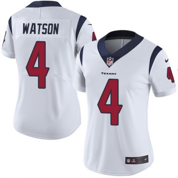 Women's Texans #4 Deshaun Watson White Stitched NFL Vapor Untouchable Limited Jersey