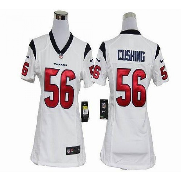 Women's Texans #56 Brian Cushing White Stitched NFL Elite Jersey
