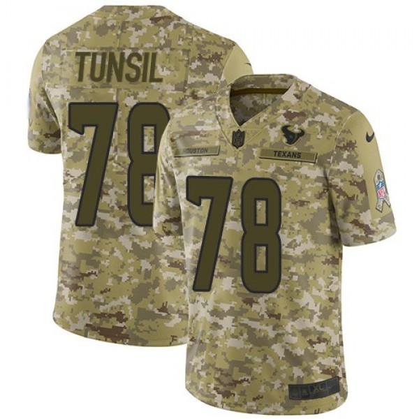 Nike Texans #78 Laremy Tunsil Camo Men's Stitched NFL Limited 2018 Salute To Service Jersey
