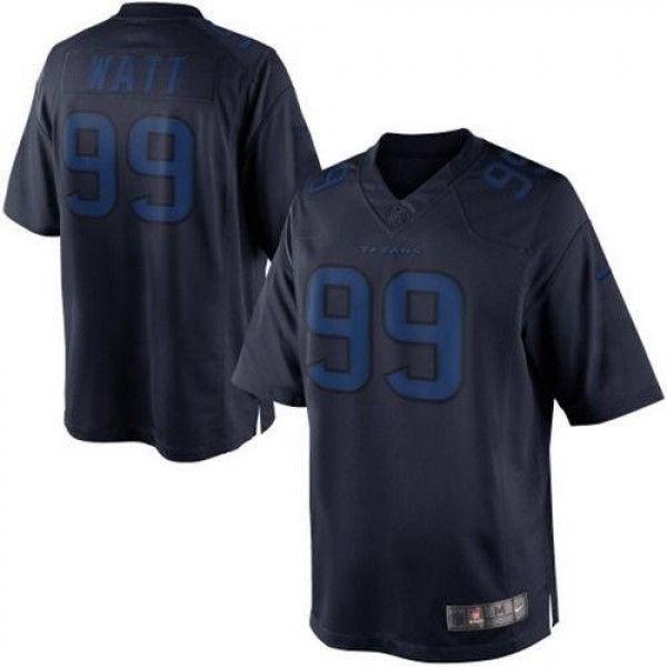 Nike Texans #99 J.J. Watt Navy Blue Men's Stitched NFL Drenched Limited Jersey