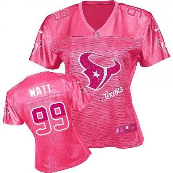 Women's Texans #99 JJ Watt Pink Fem Fan NFL Game Jersey