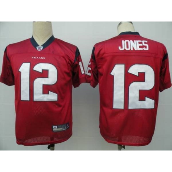 Texans #12 Jacoby Jones Red Stitched NFL Jersey