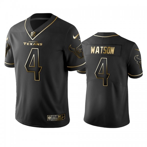 Texans #4 Deshaun Watson Men's Stitched NFL Vapor Untouchable Limited Black Golden Jersey