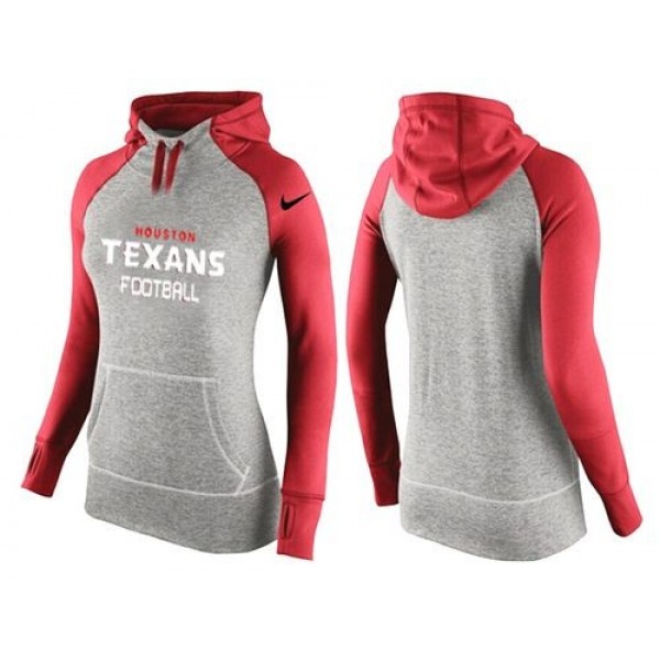 Women's Houston Texans Hoodie Grey Red-1 Jersey