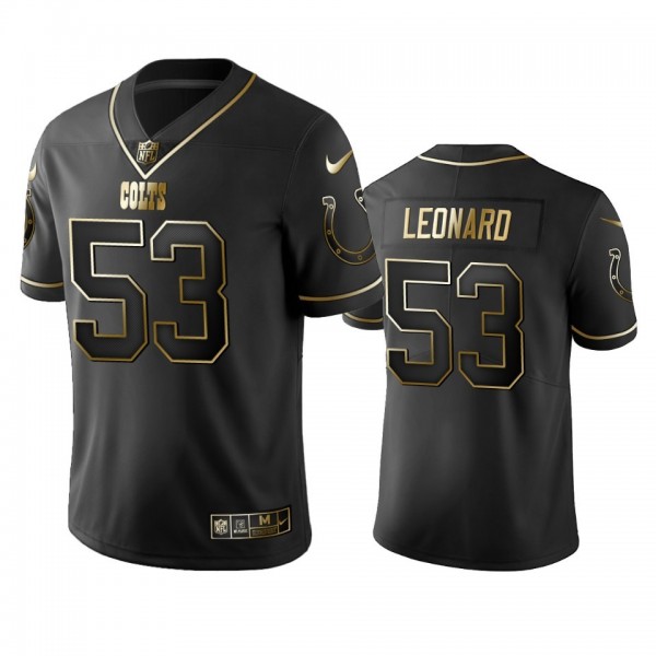 Colts #53 Darius Leonard Men's Stitched NFL Vapor Untouchable Limited Black Golden Jersey