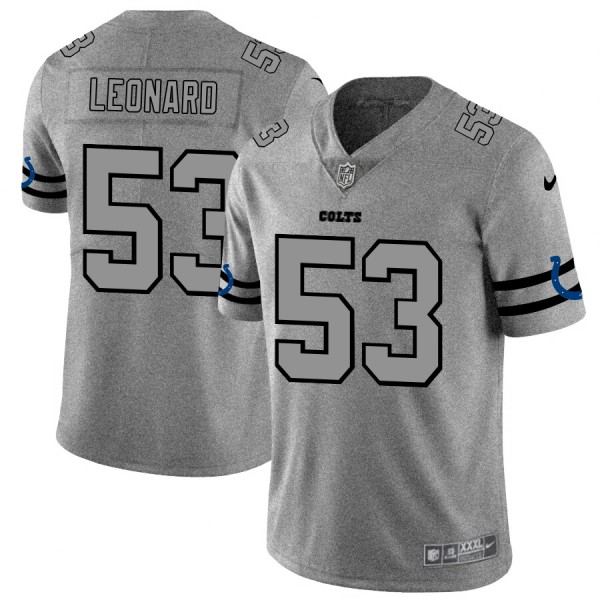 Indianapolis Colts #53 Darius Leonard Men's Nike Gray Gridiron II Vapor Untouchable Limited NFL Jersey