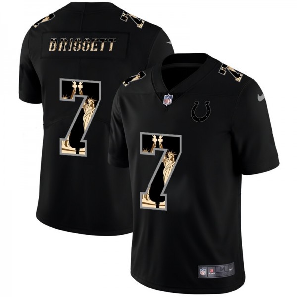 Indianapolis Colts #7 Jacoby Brissett Carbon Black Vapor Statue Of Liberty Limited NFL Jersey