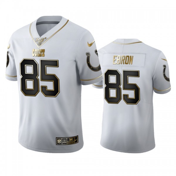 Indianapolis Colts #85 Eric Ebron Men's Nike White Golden Edition Vapor Limited NFL 100 Jersey