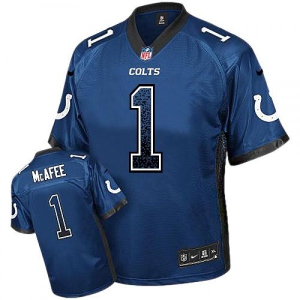 Nike Colts #1 Pat McAfee Royal Blue Team Color Men's Stitched NFL Elite Drift Fashion Jersey