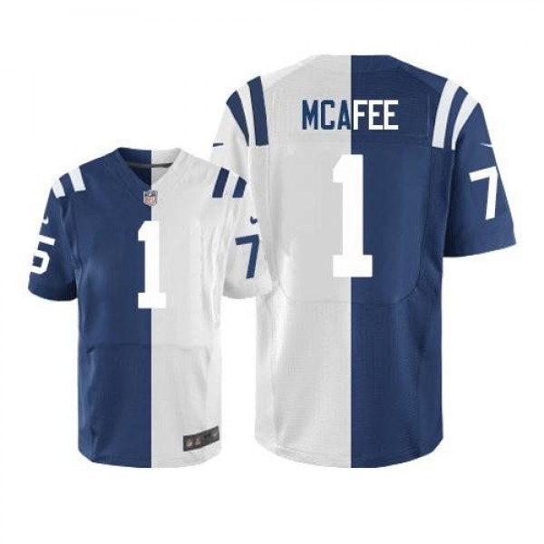 Nike Colts #1 Pat McAfee Royal Blue/White Men's Stitched NFL Elite Split Jersey