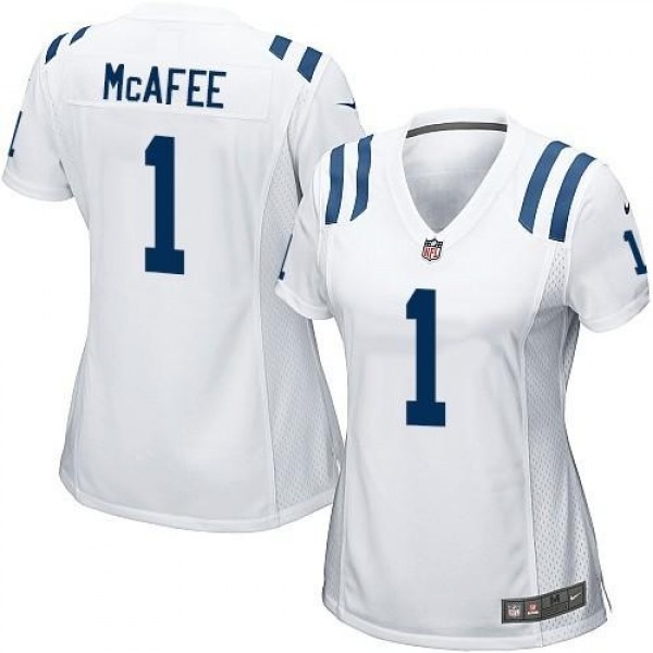 Women's Colts #1 Pat McAfee White Stitched NFL Elite Jersey