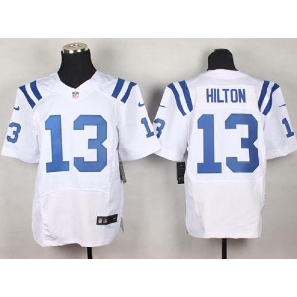 Nike Colts #13 T.Y. Hilton White Men's Stitched NFL Elite Jersey
