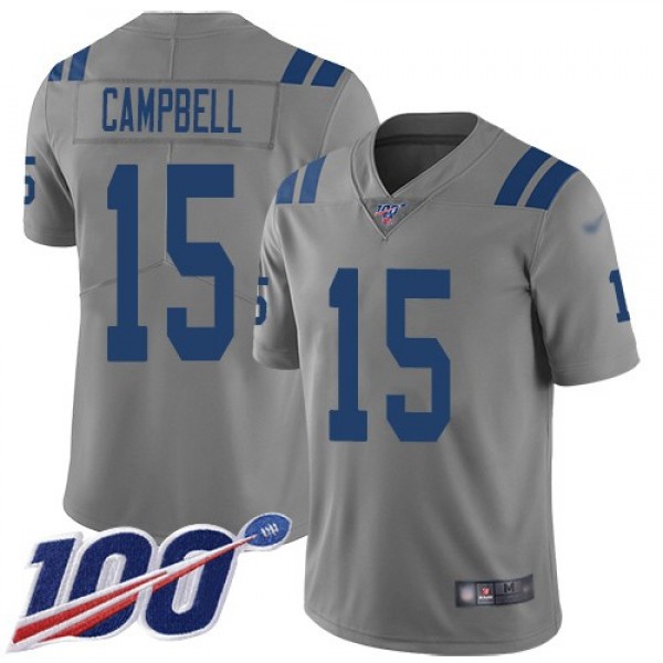 Nike Colts #15 Parris Campbell Gray Men's Stitched NFL Limited Inverted Legend 100th Season Jersey