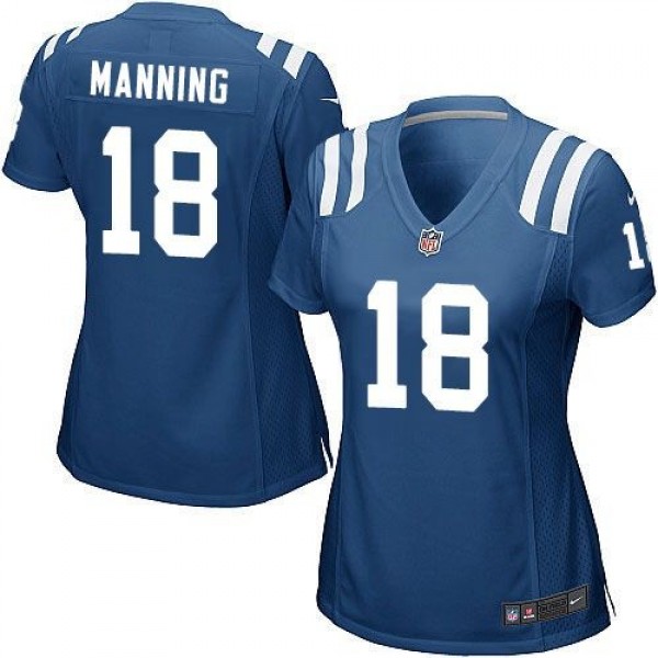 Women's Colts #18 Peyton Manning Royal Blue Team Color Stitched NFL Elite Jersey