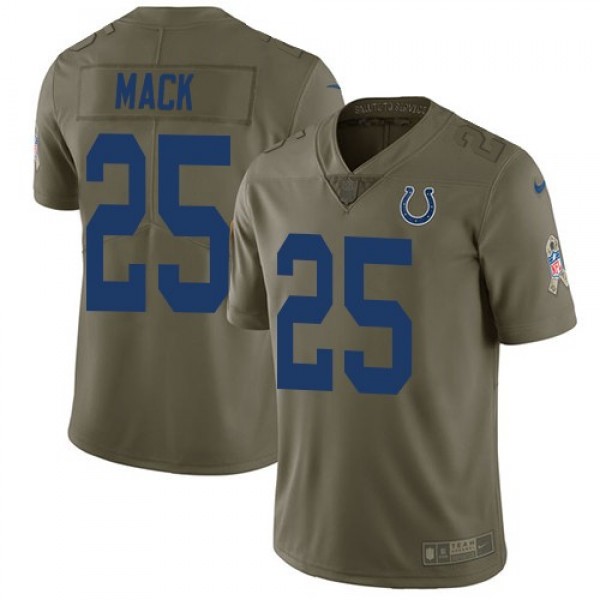 Nike Colts #25 Marlon Mack Olive Men's Stitched NFL Limited 2017 Salute To Service Jersey