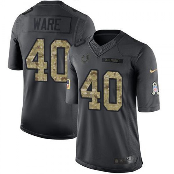 Nike Colts #40 Spencer Ware Black Men's Stitched NFL Limited 2016 Salute to Service Jersey