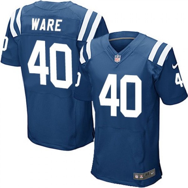 Nike Colts #40 Spencer Ware Royal Blue Team Color Men's Stitched NFL Elite Jersey