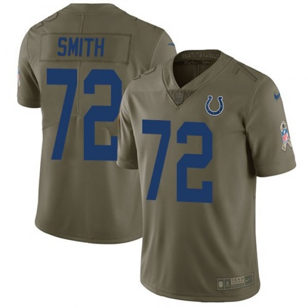 Nike Colts #72 Braden Smith Olive Men's Stitched NFL Limited 2017 Salute to Service Jersey
