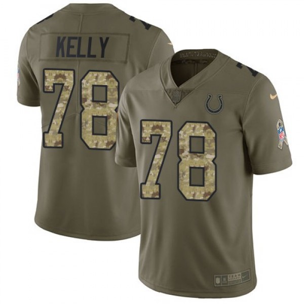 Nike Colts #78 Ryan Kelly Olive/Camo Men's Stitched NFL Limited 2017 Salute To Service Jersey