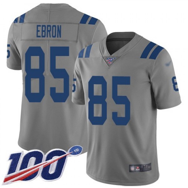 Nike Colts #85 Eric Ebron Gray Men's Stitched NFL Limited Inverted Legend 100th Season Jersey