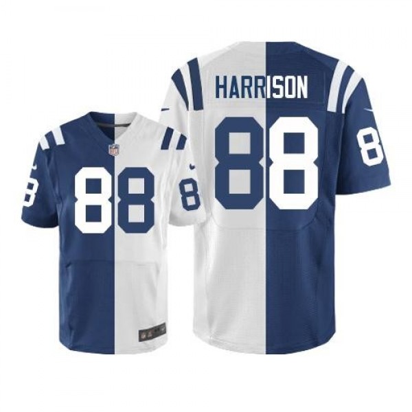Nike Colts #88 Marvin Harrison Royal Blue/White Men's Stitched NFL Elite Split Jersey