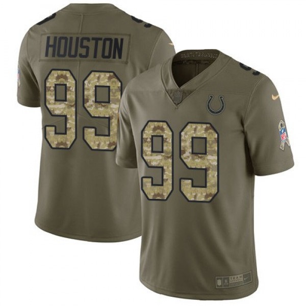 Nike Colts #99 Justin Houston Olive/Camo Men's Stitched NFL Limited 2017 Salute To Service Jersey
